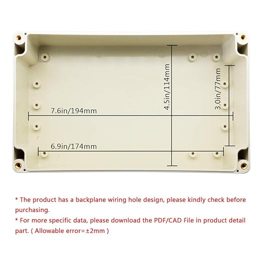 LeMotech ABS Plastic Junction Box Dustproof Waterproof IP65 Electrical Enclosure Box Universal Project Enclosure Grey with PC Transparent Clear Cover 7.9 x4.7 x2.9 inch(200 x120 x75 mm)