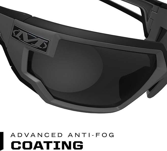 Mechanix Wear Type-X Smoke Lens Safety Glasses - Anti-Fog Polycarbonate Industrial Safety Glasses - Ventilated Temples & Scratch-Resistant Lenses - Grey Frame - 2 Pack