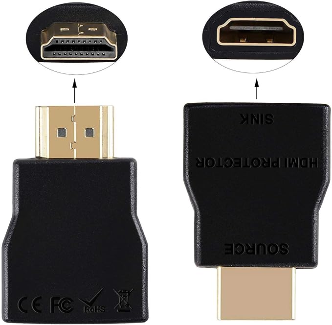 NEWCARE HDMI Surge Protector, Mini Portable HDMI 1.4 Protector for ESD and Surge Protection, Support HDCP 4K 30Hz (5, Black)