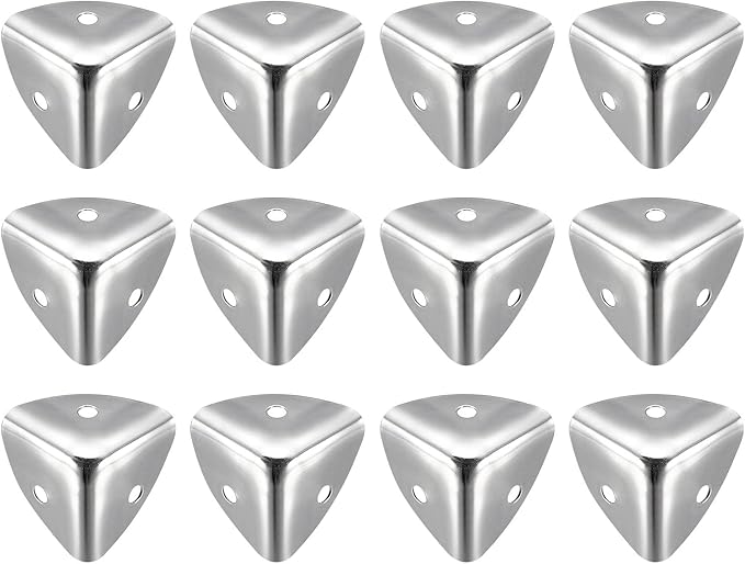 uxcell Metal Box Corner Protectors Edge Guard Protector 25 x 25 x 25mm Silver Tone 24pcs for Table Corners and Desk Corners