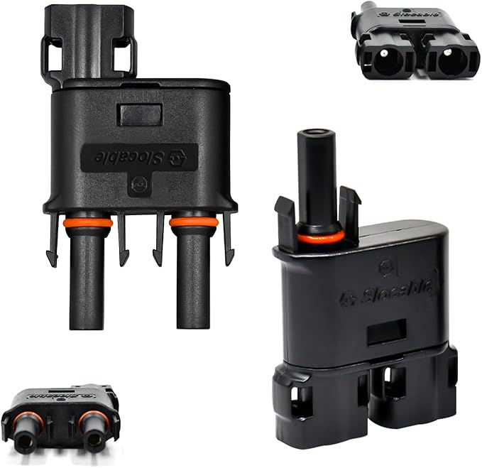 Solar Branch Connector, Y Connector IP68 50A 1500V Solid Copper Terminal, MMF+MFF for Parallel Connection Between Solar Panels
