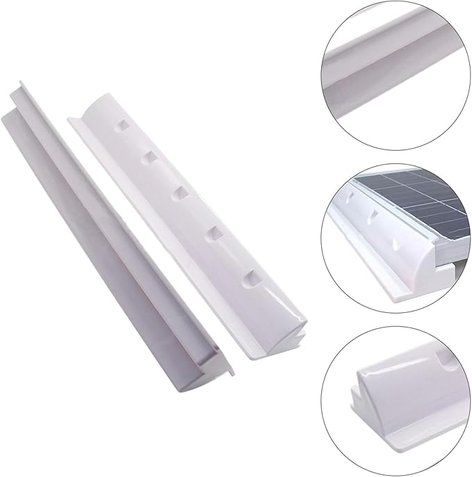 Cabilock 2pcs Solar Panel Side Mounting Brackets Marine Caravan Motorhome RV Solar Panel Side Mount Brackets Roof Installation Clamps White