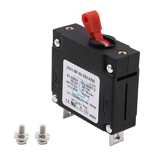 20 Amp AC/DC Red Single Pole Toggle Boat Magnetic Circuit Breaker -20 Amp