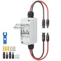Solar Panel Disconnect Switch 60A 400V DC/AC Miniature Circuit Breaker with DIN Rail Box Enclosure Outdoor Small Breaker Box IP65 Waterproof UV-Proof for Solar PV Homes, Battery(60 Amp)
