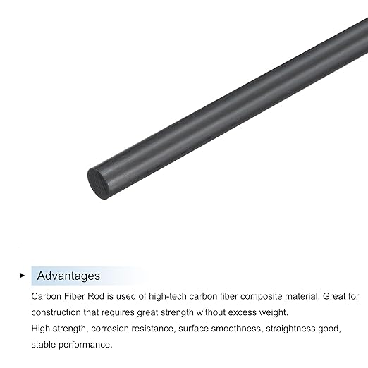 MECCANIXITY 4 Pack Carbon Fiber Rod, 5mm x 150mm for RC Plane DIY Tool Wing Tube Quadcopter Arm