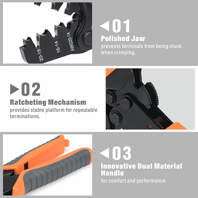 iCrimp Weather-Pack/Metri-Pack Crimping Tool, 20-14 AWG Wire Crimper for Delphi Packard Sealed & Unsealed Terminals