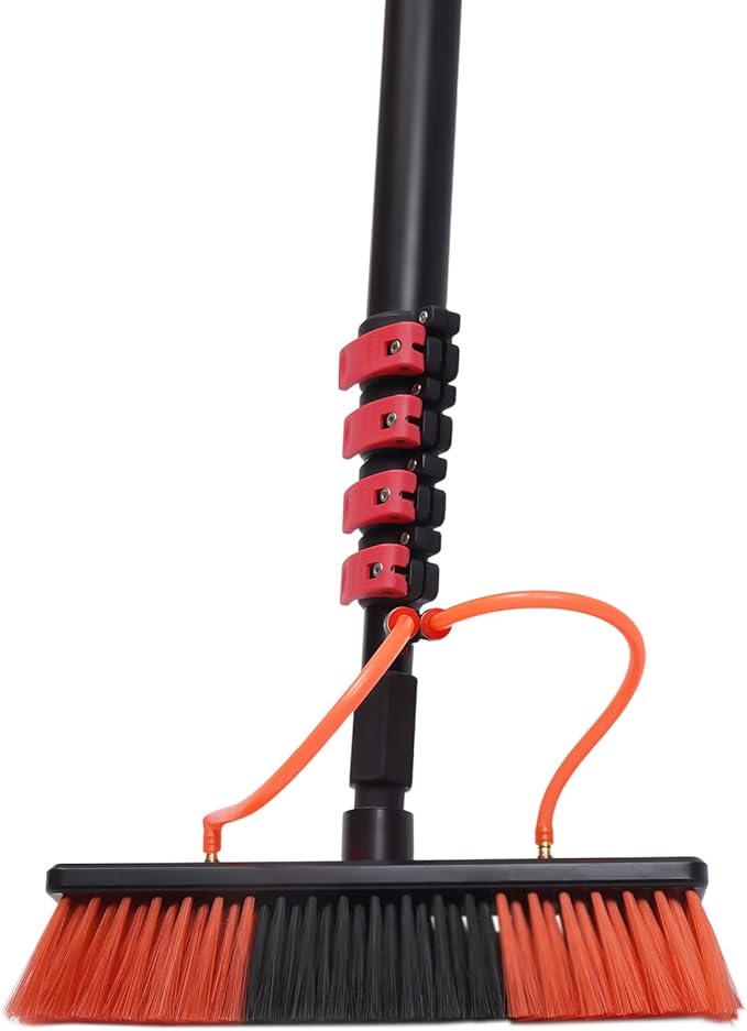 Water Fed Pole Kit Lightweight 24 Feet, w/Squeegee Water Fed Cleaning System, Outdoor Window Cleaner Solar Panel Cleaning and Washing Tool for Window Glass Solar Panel (24FT)
