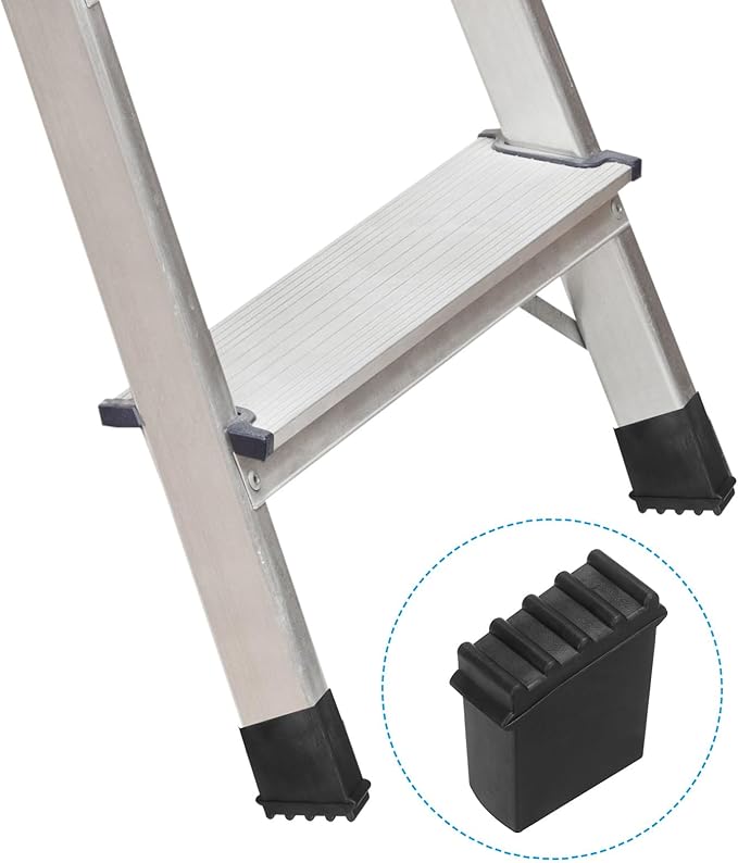 PATIKIL Step Ladder Feet Cover, 2 Pack Non-Slip Rubber Cap Ladder Legs Accessories, Black