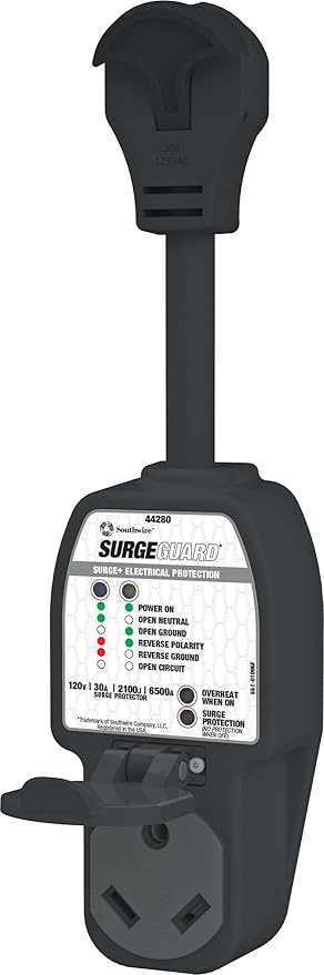Southwire Surge Guard 30 Amp Portable RV Surge Protector with Enhanced Diagnostics, 2100 Joules, 44280