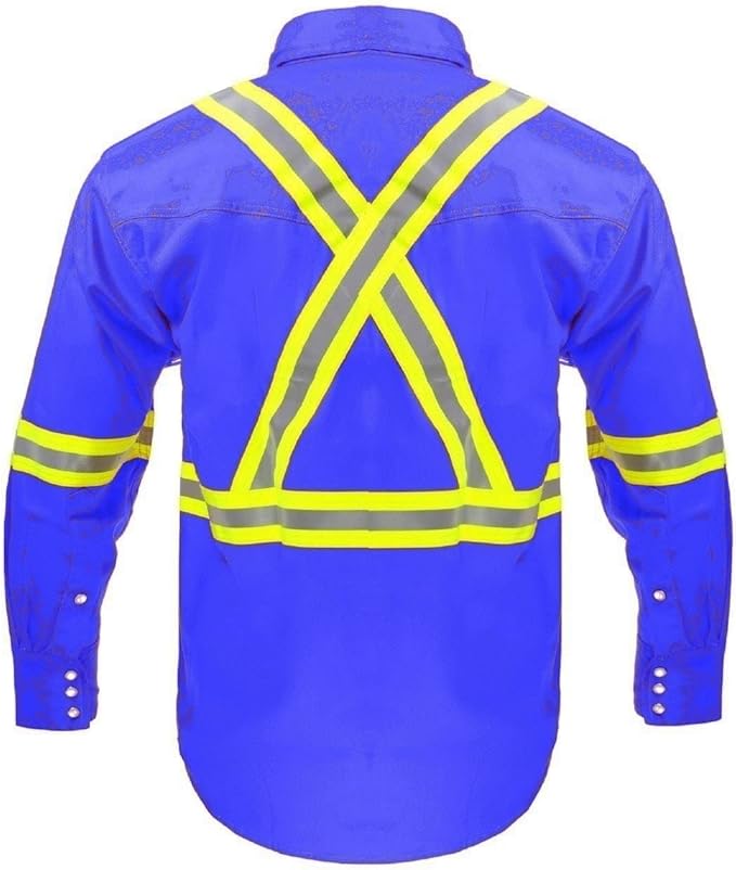 Flame Resistant High Visibility Hi Vis FR Shirt - 100% C - 7 oz