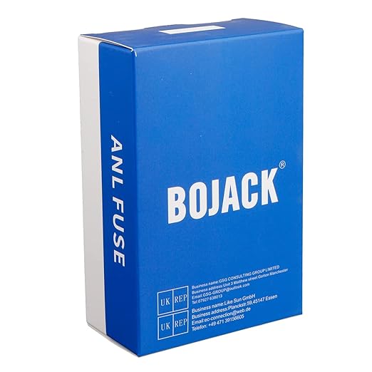 BoJack 2pcs 500A ANL Fuse Holder and 2pcs 500Amp 32VDC ANL Fuses for Audio and Video Systems