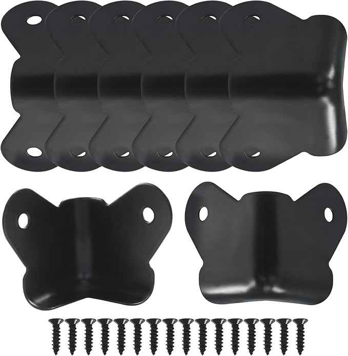 12Pcs Black Cabinet/Amp Speaker Corners Protector Iron Speaker Edge Safety Guard Replacement for DJ Stage Speaker, Subwoofer