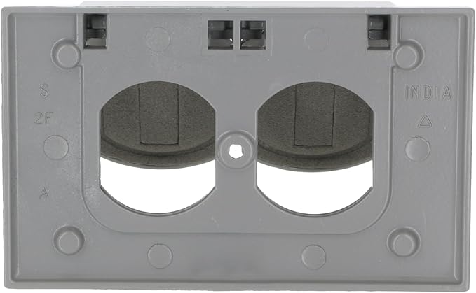 Hubbell-Bell 5180-0 1-Gang Horizontal Weatherproof Cover, Device Mount Flip Cover, Duplex, Gray