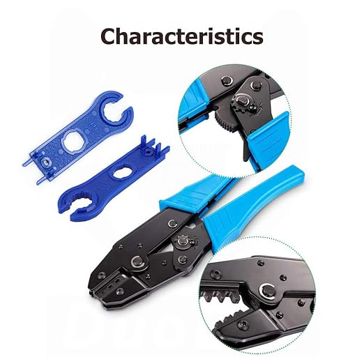 Solar Panel Crimping Tool,Crimping Tool Kit with 10PCS Connectors and 2PCS Spanner Wrench and 2PCS Y Solar Connectors and Solar Wire Crimping Tool for PV Cable