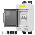 Solar Panel Disconnect Switch 30A 550VDC Solar Shut Off Switch 2 Poles Outdoor DC Miniature Circuit Breaker Box, Waterproof UV-Proof for Solar PV Home Systems (550V 30A)