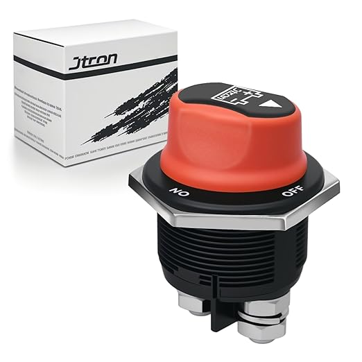 Jtron Car Battery Switches MAX 32V DC 200A Cont 300A INT (ON-Off) Car Motorcycle Yacht Mini Battery Switch 2 Position (200A)