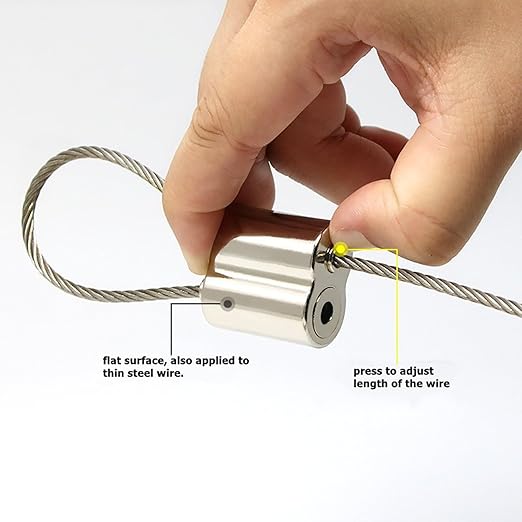 10 Pack Wire Rope Cable Clamp, 1/16" Stainless Steel Wire Rope Cable Clip Clamp, Two-Way Cable Clamp, Freely Adjustable Wire Rope Clips for Picture Hanging Lifting Fit for 1.5-2.5mm Wire Ropes(M3)