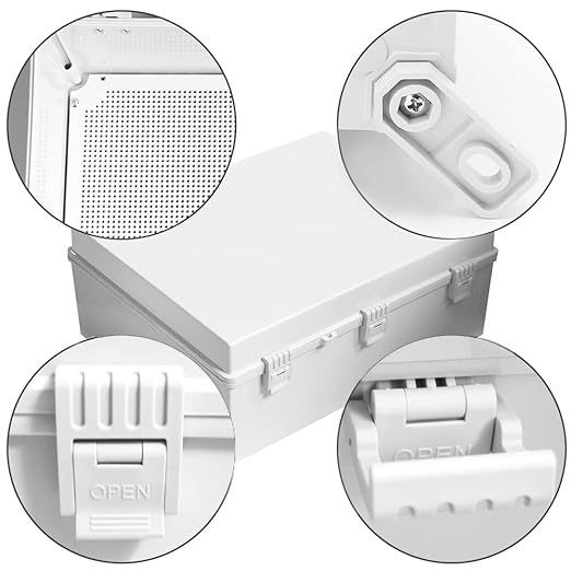 Electric Junction Box Large (19.69 x 15.75 x 7.87) Inches, Waterproof Outdoor Weatherproof Plastic Enclosure Box with Cover for Electronics, Dustproof, Watertight, Heavy-Duty Device Housing