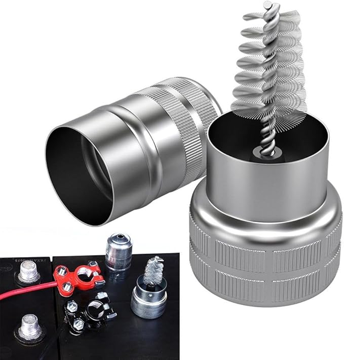 FABULETTA Car Battery Terminal Cleaning Brush, Battery Terminal Cleaner, Top/Side Post and Terminal Connector Cleaning Tool for Car, SUV, Truck, RV
