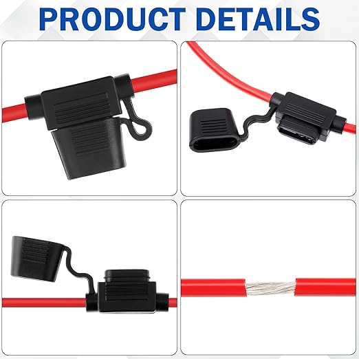 Shimeyao 24 Pcs Inline Fuse Holder Waterproof Automotive Replacement with ATC Blade Fuses for Car Truck Motorcycle Boat (14 Awg with 15 A)