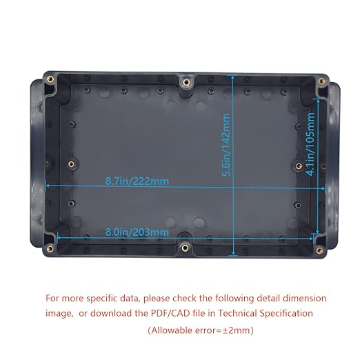 Junction Box, Zulkit Project Box Waterproof Dustproof IP65 ABS Universal Electrical Boxes Enclosure with Fixed Ear Black 9.06 x 5.91 x 3.35 inch (230 x 150 x 85 mm)(Pack of 1)