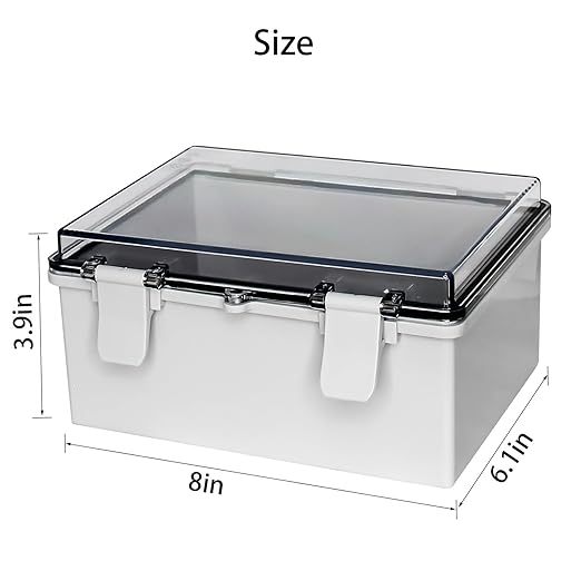 Junction Electrical Box Waterproof Box ABS Plastic Dustproof Waterproof Outdoor Universal Project Enclosure Weatherproof Enclosure Clear 8"x6.1"x3.9"