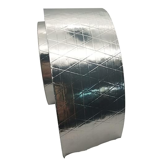 Fiber-Glass Aluminum Foil Tape, Reinforced Self-Adhesive Heat Reflective Tape, Heat Jacketing Insulation Resistant High Temperature HVAC Tape, Metal Repair 3.15" x 82' Roll