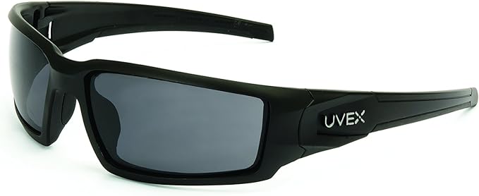 Honeywell Home Uvex by Hypershock Safety Glasses, Black Frame with Gray Lens & Uvextreme Plus Anti-Fog Coating (S2941XP)