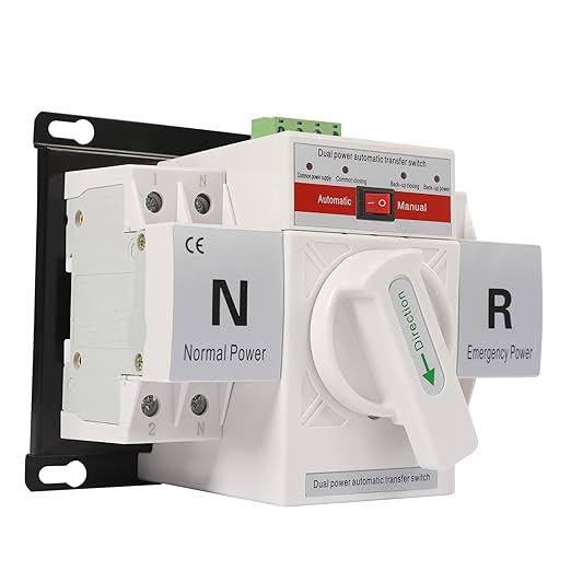 Dual Power Automatic Transfer Switch 2P 63A ATS Dual Power Generator Changeover Switch 110V Mini Electrical Selector Switches