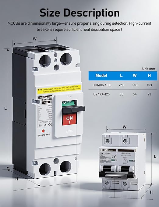 DIHOOL Heavy Duty Battery Disconnect Switch, 300 Amp DC Circuit Breaker for Main Power Station Solar System, UPS