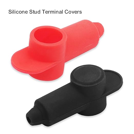 Recoil 10 Pack Silicone Terminal Covers for Alternator Battery Stud and Power Junction Blocks, Fits 10-2 AWG Wire, 5 Red and 5 Black Pairs
