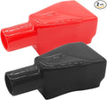2 Pcs Battery Terminal Covers, Positive and Negative Battery Terminal Insulating Protector Sleeves in Red and Black for Cars