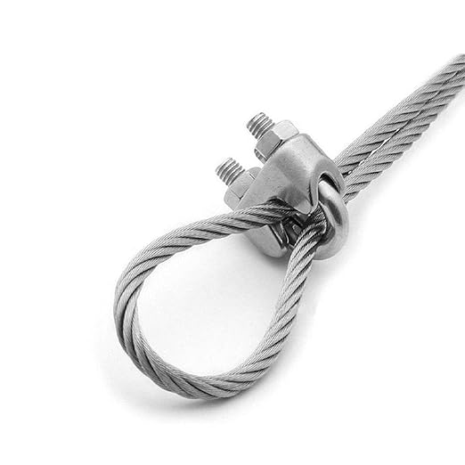 SEUNMUK 40 Pack 5/16 Inch Wire Rope Clamp, 304 Stainless Steel M8 Wire Rope Cable Clip Clamp, Premium and Strong U Bolt Saddle Guy Fastener, Silver