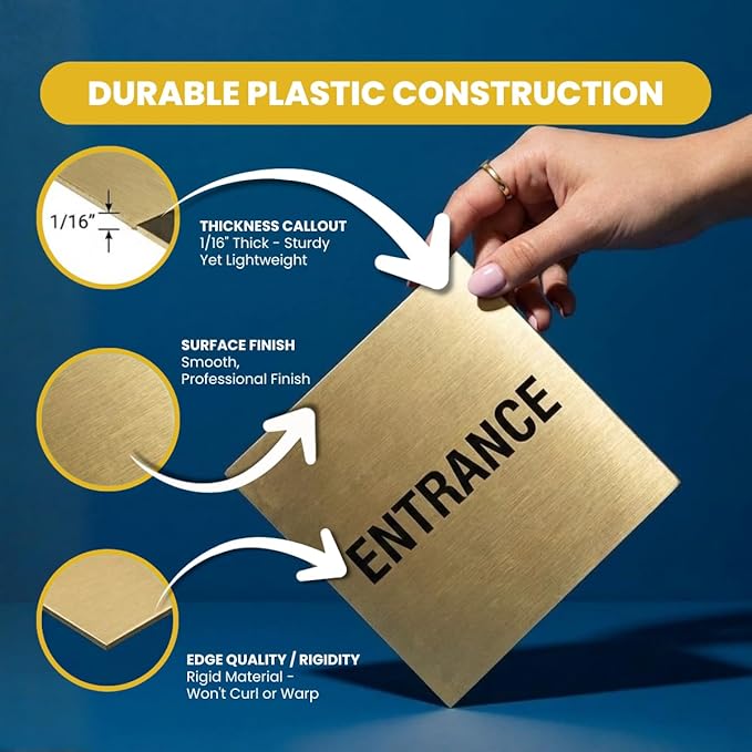 Signs ByLITA Portrait Round Fire Extinguisher Sign with Adhesive Tape, Mounts On Any Flat Surface (Dark Brown) - Medium (10 Pack)