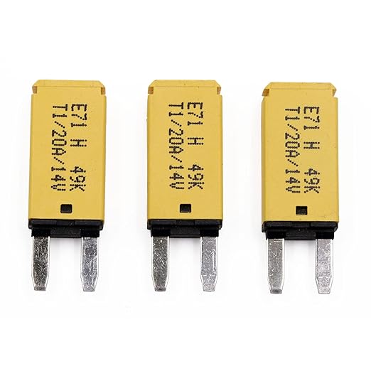 12V 20A Mini ATM Fuse Circuit Breaker Auto Reset Blade Fuses Low Profile for Car RV Truck Solar Boat Motors - UL Certified - 20 Amp Thermal Circuit Breakers 12 Volt DC- Pack of 3