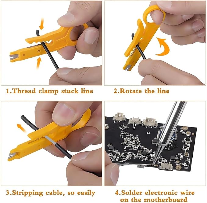 Soldering Iron Kit, Digital Multimeter Kit, Multi Tester, Voltage Tester, Measures AC/DC Voltage, Current, Resistance/Continuity/Diode/Triode. Solder Iron, Adjustable Temperature (Orange)