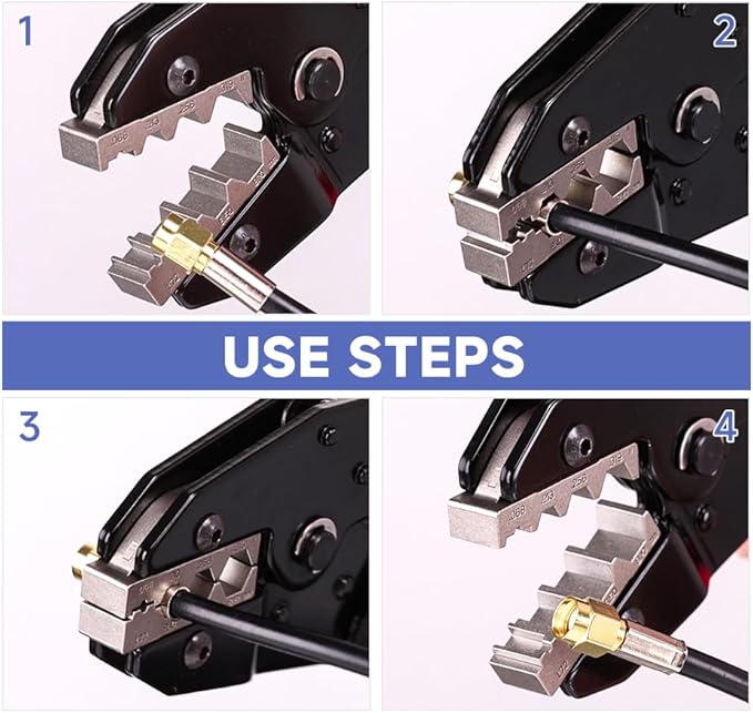 Coaxial Crimping Tool for RG Type Cable -RG6,29,50,54,55,56,58,59,62,71,108,133,142,301,302,307,400, LMR-195,200,240,300, BNC 3C-2V,3D-2V Connectors (CRIPMER L2 WG)