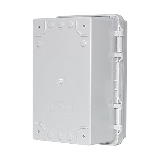 Electrical Junction Box - Outdoor Waterproof Electrical Box ABS Plastic Outdoor Project Enclosure ith Plastic Snap for Ships, garages, and Surveillance installations Gray Cover 8.2"x5.1"x4.3"