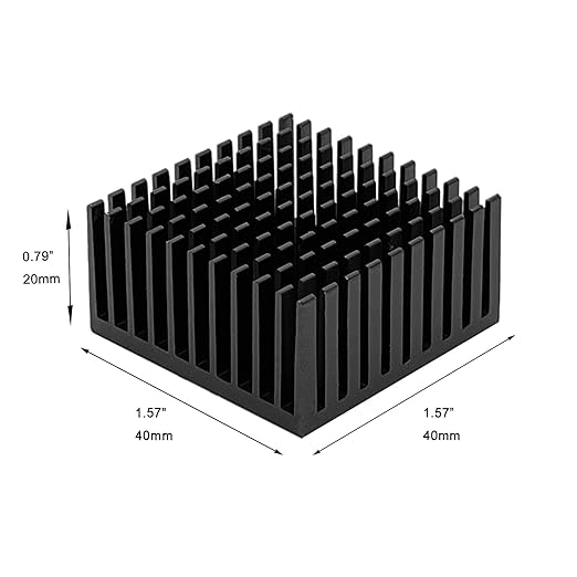 40mm Heatsink Heatsink Aluminum Heatsink, 40x40x20mm+3M8810 Thermal Conductive Adhesive Tape. Suitable for TEC1-12706 Thermal Peltier Module, Peltier Cooler, Stepper Motor Cooling