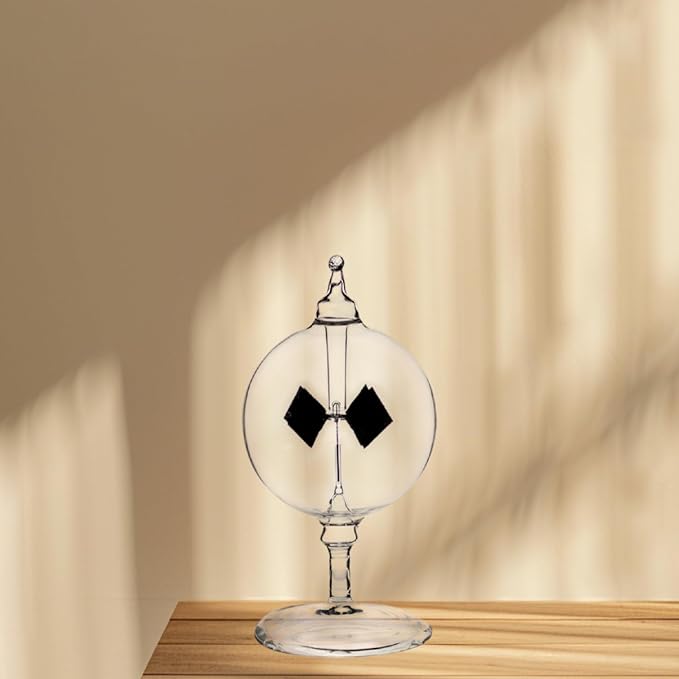 Solar Crookes Radiometer Glass Windmill Handmade for Party Home Decoration Gift Transparent S