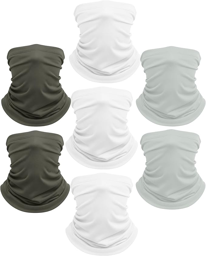 Xeoxarel Neck Gaiter, 7 Pack Cooling UV Protection, Bandana Face Mask Scarf for Men and Women