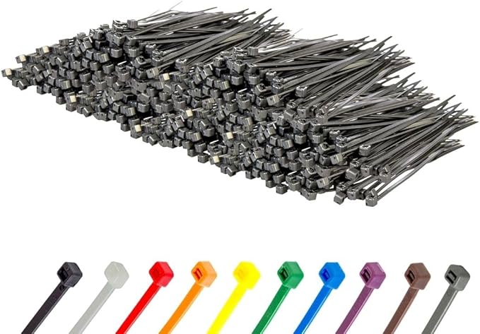 GTSE 4 Inch Silver/Gray Zip Ties, 10,000 Bulk Pack, 18lb Strength, UV Resistant Small Nylon Cable Ties, Self-Locking 4" Tie Wraps