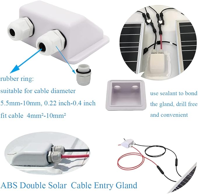 Solar Panel Mounting Brackets ABS Corner Bracket Kit 7PCS, Drill-Free Widely Used on Roofs of RV, Caravans, Vehicles, Camper Vans, Sheds, Garages, Deck of Boats, White