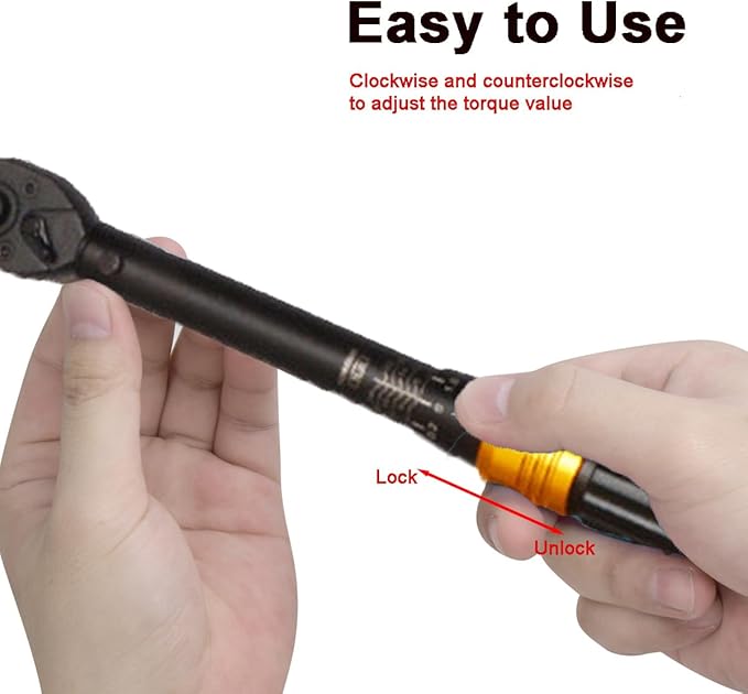 COTOUXKER Torque Wrench, 1/4 3/8 1/2-inch Drive Click Torque Wrench Set for Bike, Motorcycle, Car Repair Maintenance
