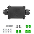 IP68 Waterproof Junction Box Outdoor, 2 Way Electrical Enclosure with Terminal Block, 2 Port Outdoor Cable Connector for Landscape/Garden/Holiday Lights (Halloween Christmas)
