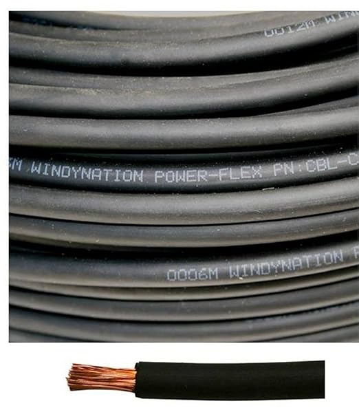 2/0 Gauge 2/0 AWG 100 Feet Black Welding Battery Pure Copper Flexible Cable Wire - Car, Inverter, RV, Solar