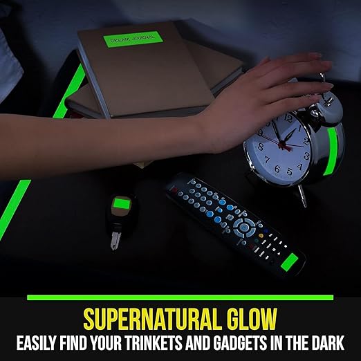 Lockport Glow in The Dark Tape - 30 Ft x 1 in - Bright - Rechargeable - Reflective - Glow Tape in The Dark - Halloween Decoration, Christmas Decor, Night Decorations, Home Marking, Stairs, Exit Sign