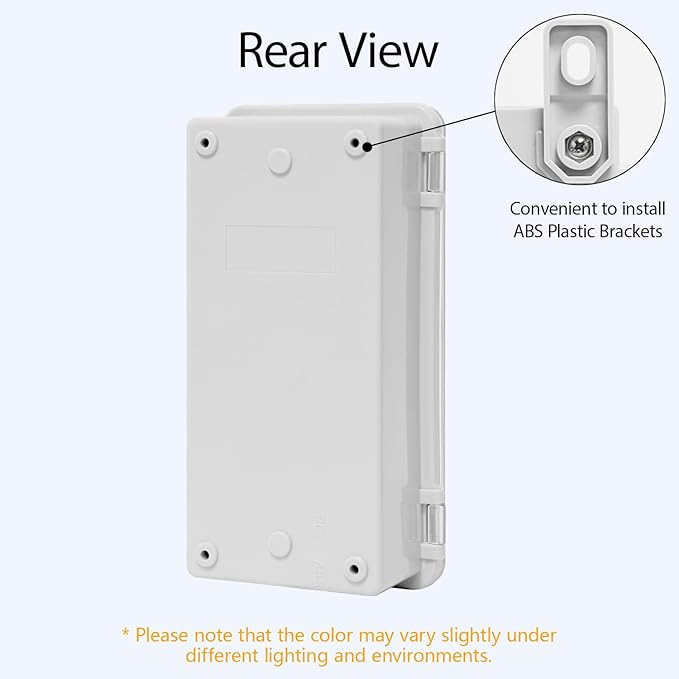 ABS Plastic Dustproof Waterproof IP65 Junction Box Hinged Shell Universal Electrical Project Enclosure Gray, with PC Transparent Clear Cover 7.9 x 3.9 x 2.8 inch (200 x 100 x 70mm)