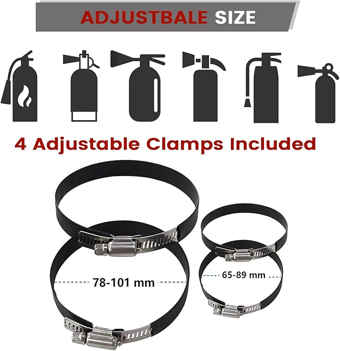 MOLLE Panel Fire Extinguisher Mount Kit-Aluminum Quick Release Car Fire Extinguisher Bracket for 1-2in Tactical Rigid MOLLE Panel Holes.Fire Extinguisher Holder Fits MOLLE Panels Accessories for Truck