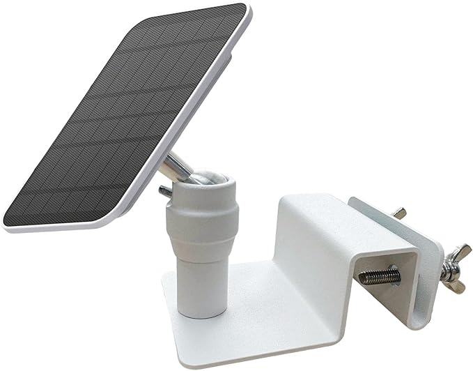 WiTi Stainless Steel Universal Solar Panel Gutter Mount for Eufy, Arlo, Wyze, Reolink Solar Panels and More (White)